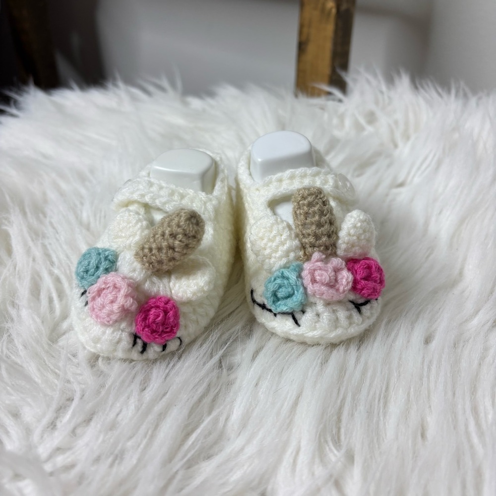 Crochet Unicorn Baby Shoes